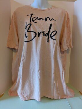 Bride Team T-Shirt Peach Plus Size 2XL